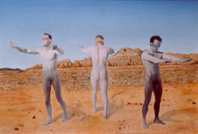 Blindfold. Egg Tempera & Burnished Gold Leaf