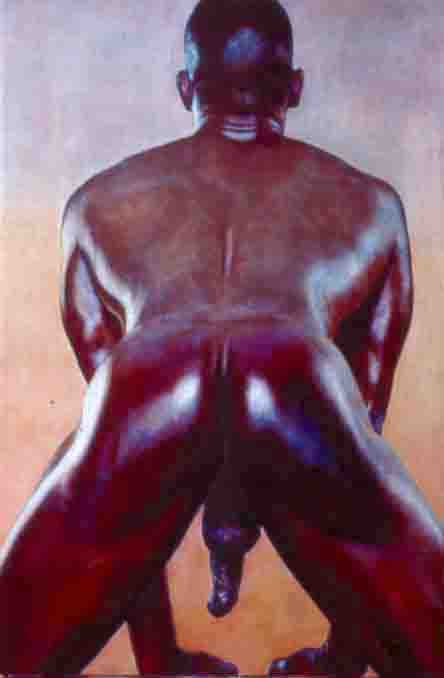 Tony - Oil and metal leaf on gesso board